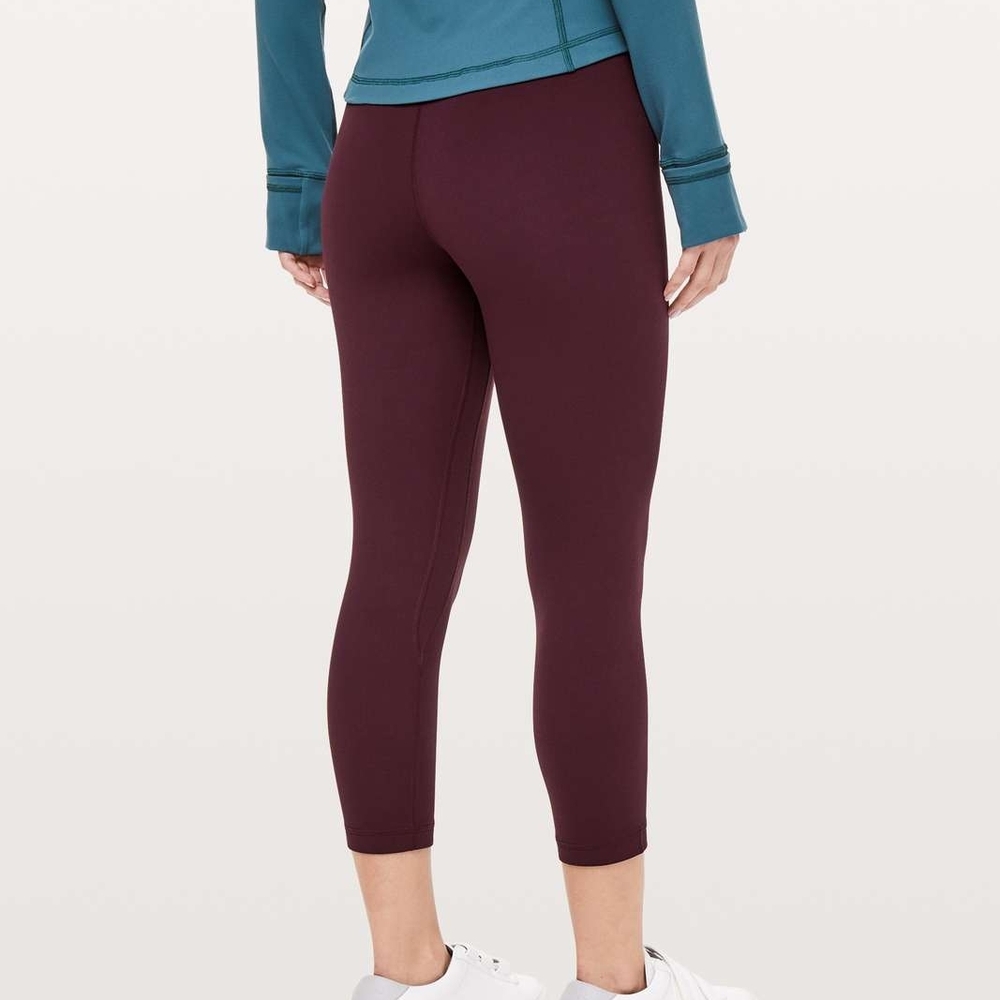Lululemon Align Crop leggings *21", Maroon, Size 4
